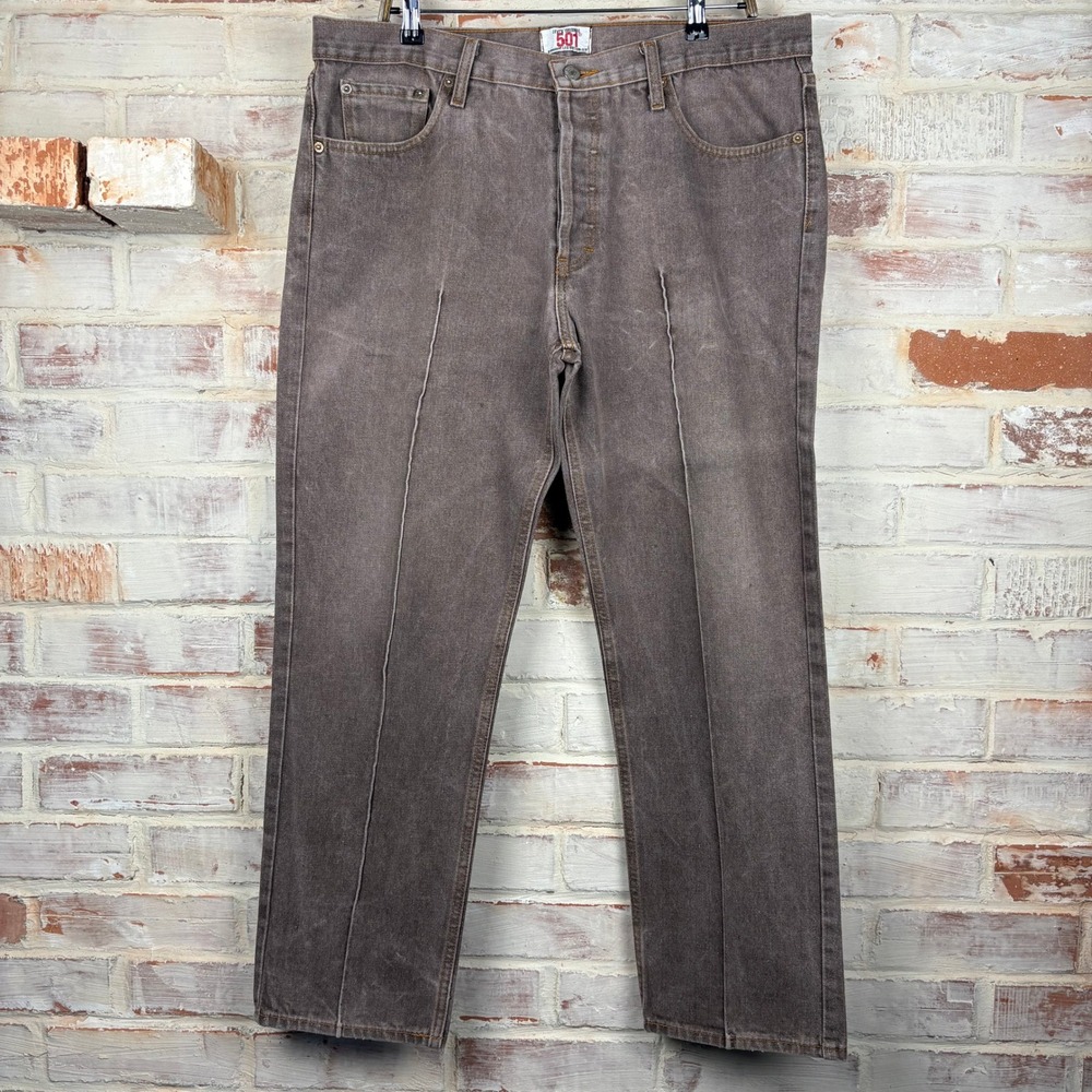 Levi's 501 Mens 38x30 Brown Straight Leg Button Fly Western Cowboy‎ Core